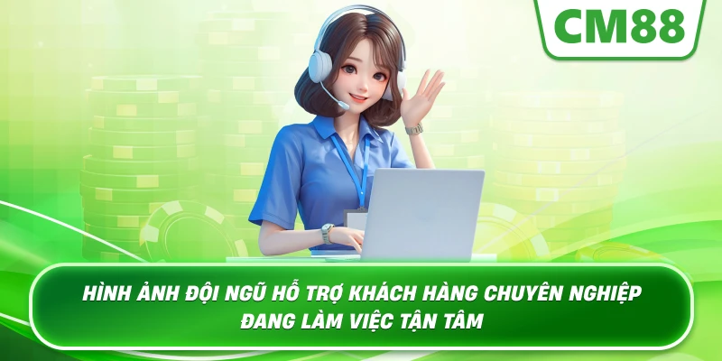 Hình ảnh đội ngũ hỗ trợ khách hàng chuyên nghiệp đang làm việc tận tâm